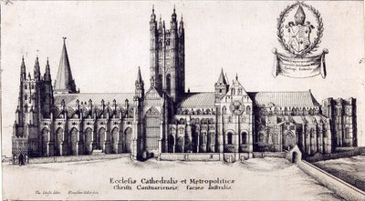 View of Canterbury Cathedral from the South, c.1638-66 by Wenceslaus Hollar