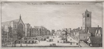 View of London: New Palace Yard with Westminster Hall, and the Clock House by Wenceslaus Hollar