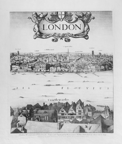 View of London (detail) by Wenceslaus Hollar