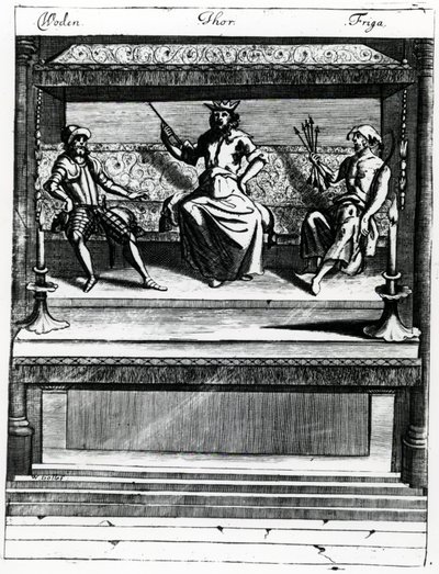 Woden, Thor and Friga by Wenceslaus Hollar