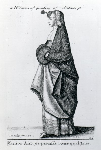 Woman of Quality from Antwerp, 1643 by Wenceslaus Hollar