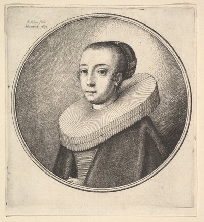 Woman with Circular Lace Ruff by Wenceslaus Hollar