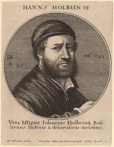 Hans Holbein the Younger by Wenceslaus Hollar after Hans Holbein the Younger