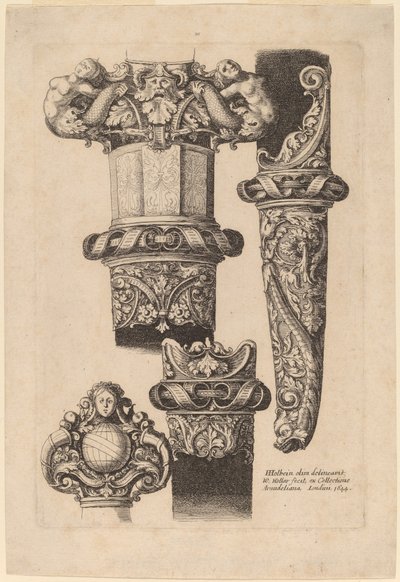 Ornamentation for a Dagger and Scabbard by Wenceslaus Hollar after Hans Holbein the Younger