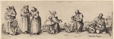 Six Men and Women Beggars by Wenceslaus Hollar after Jacques Callot