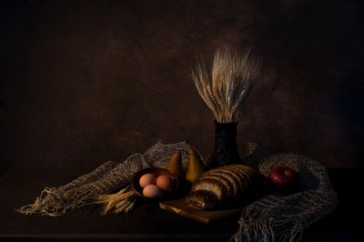 Rustic Harvest Still Life by Wendy Xu