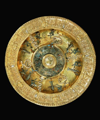 Gilt silver dish with serpents, frogs and lobsters, enamel by Wenzel I Jamnitzer