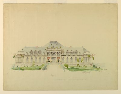 Front Elevation of the Newport Country Club, Harrison Avenue, Newport, Rhode Island by Whitney Warren Jr.
