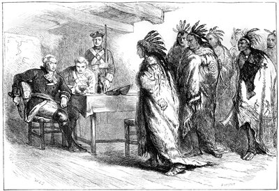 Visit of Pontiac and the Indians to Major Gladwin, 1763 by Whymper