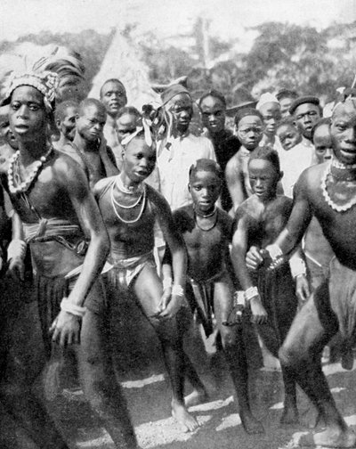 Boy Dancers Dressed as Girls, the Yafouba Tribe, West Africa by Wide World Photos