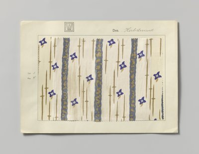 Sample with printed silk, design Herbstwind by Wiener Werkstätte