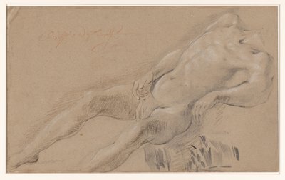 Study of a Reclining Male Nude, Headless by Wijbrant Oosterdijk