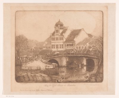 At the Kali Besar in Batavia by Wijnand Otto Jan Nieuwenkamp (signed by artist)
