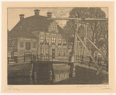 Aris Bridge and Forehaven in Edam by Wijnand Otto Jan Nieuwenkamp (signed by artist)