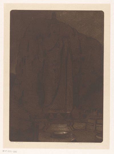Statue of the Buddha Avukana at Kekirawa in Sri Lanka by Wijnand Otto Jan Nieuwenkamp (signed by artist)