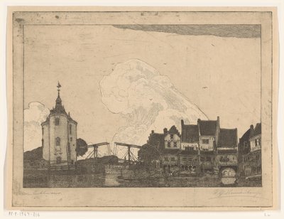 Harbor at Enkhuizen by Wijnand Otto Jan Nieuwenkamp (signed by artist)