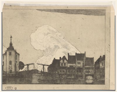 Harbor at Enkhuizen by Wijnand Otto Jan Nieuwenkamp (signed by artist)