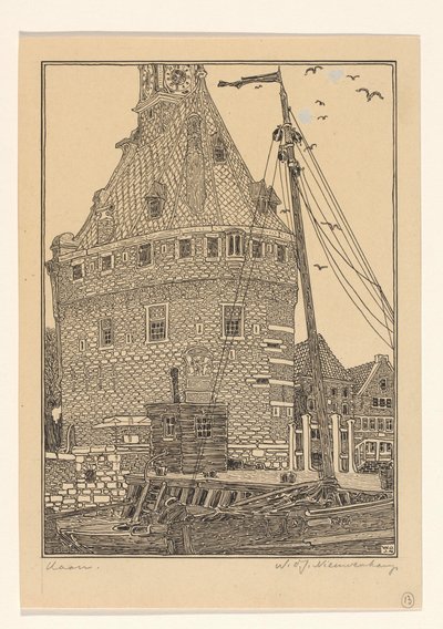 Hoofdtoren in Hoorn by Wijnand Otto Jan Nieuwenkamp (signed by artist)