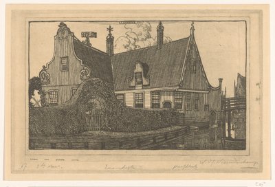 Wooden House by the Water in Zaandijk by Wijnand Otto Jan Nieuwenkamp (signed by artist)