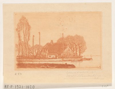 House by the Water in Oude Wetering by Wijnand Otto Jan Nieuwenkamp (signed by artist)