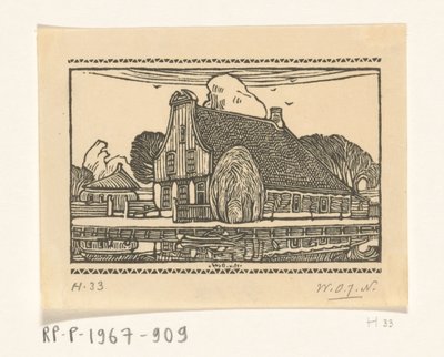 House with Wooden Facade by a Canal in Edam by Wijnand Otto Jan Nieuwenkamp (signed by artist)