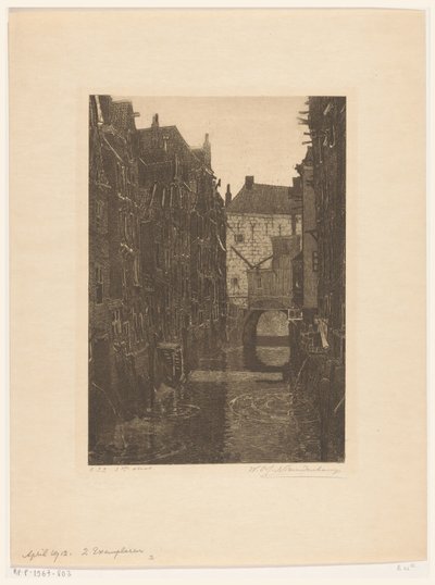 Houses on the Voorstraatshaven in Dordrecht (Dordrecht, six etchings by W.O.J. Nieuwenkamp and J.M. Graadt van Roggen) by Wijnand Otto Jan Nieuwenkamp (signed by artist)