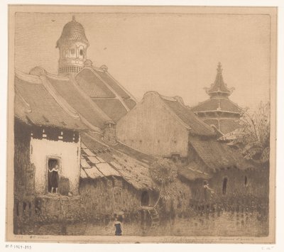 Houses by the Water in Semarang by Wijnand Otto Jan Nieuwenkamp (signed by artist)