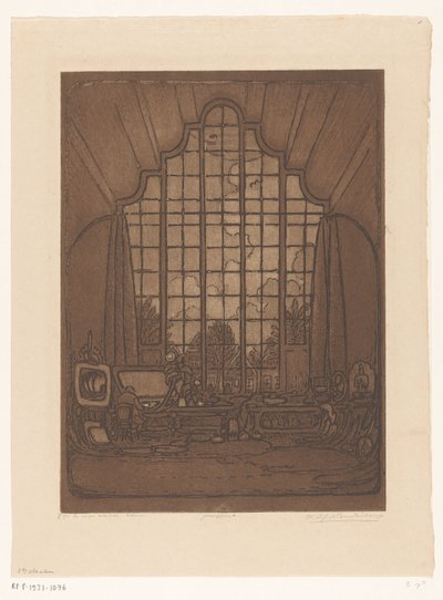 Interior of the Studio of Wijnand Otto Jan Nieuwenkamp at Het Marken in Edam by Wijnand Otto Jan Nieuwenkamp (signed by artist)