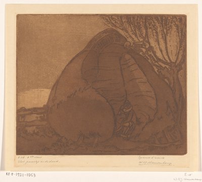 Man and Woman Spied by Death by Wijnand Otto Jan Nieuwenkamp (signed by artist)