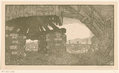 Base of a Windmill in Bruges by Wijnand Otto Jan Nieuwenkamp (signed by artist)