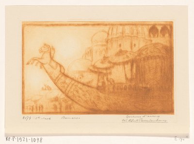 Pleasure Boat of the Maharaja of Benares on the Ganges by Wijnand Otto Jan Nieuwenkamp (signed by artist)