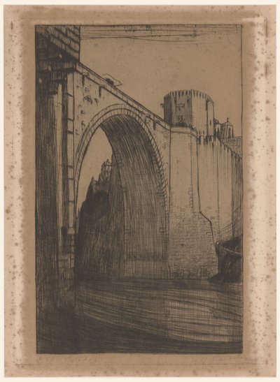Puente de Alcántara over the Tagus in Toledo by Wijnand Otto Jan Nieuwenkamp (signed by artist)