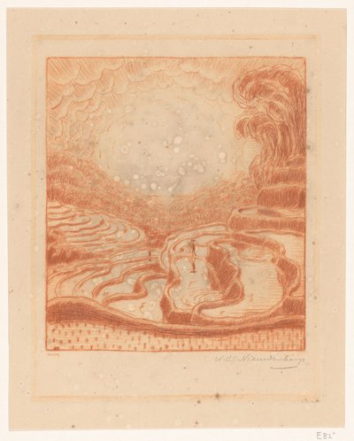 Rice Fields in Bali by Wijnand Otto Jan Nieuwenkamp (signed by artist)