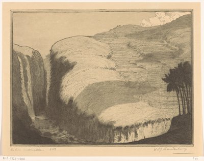 Two Waterfalls in Gianyar, Bali by Wijnand Otto Jan Nieuwenkamp (signed by artist)