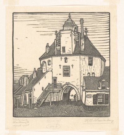 Fish Gate in Harderwijk by Wijnand Otto Jan Nieuwenkamp (signed by artist)