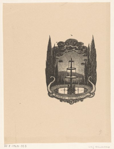 Fountain in the Garden of Villa Il Riposo dei Vescovi in Fiesole by Wijnand Otto Jan Nieuwenkamp