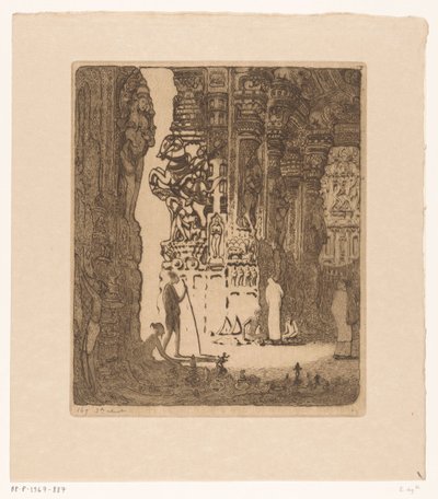 Carved Columns in a Bazaar in Madurai by Wijnand Otto Jan Nieuwenkamp