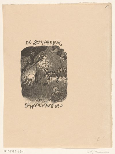 Design of a Title Page for: The Schoolmaster, The Shipwreck by Wijnand Otto Jan Nieuwenkamp