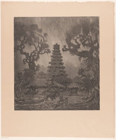 Pagoda in the Rain by Wijnand Otto Jan Nieuwenkamp