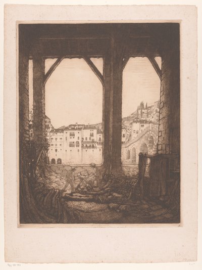 Two Men Sawing in a Workshop in Verona by Wijnand Otto Jan Nieuwenkamp