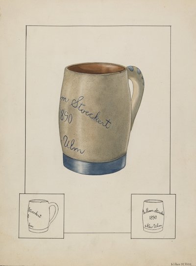 Earthenware Beer Mug by Wilbur M Rice