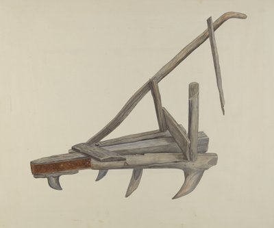 Wooden Harrow or Cultivator by Wilbur M Rice