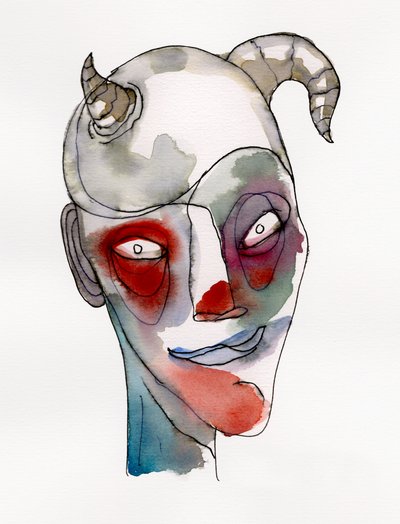 Horned Whimsical Portrait by Wildemar Doomgriever