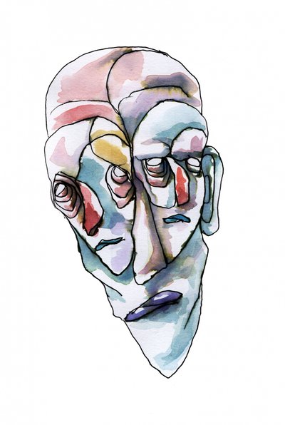 Pensive Abstract Faces by Wildemar Doomgriever