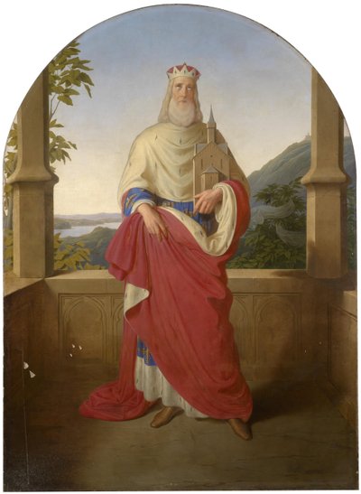 Saint Leopold in Front of a Danube View and the Leopoldsberg in the Background, by Wilhelm August Rieder by Wilhelm August Rieder