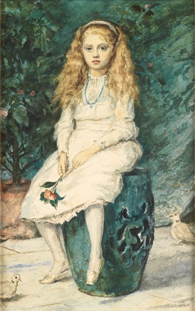 Portrait of Nina Lehmann, aged nine, after Millais by Wilhelm Auguste Rudolf Lehmann