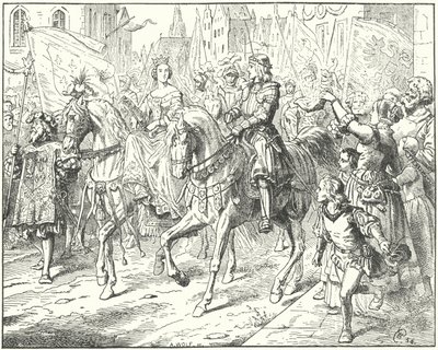 Archduke Maximilian, the future Holy Roman Emperor Maximilian I, with his bride, Mary of Burgundy, in Ghent by Wilhelm Camphausen