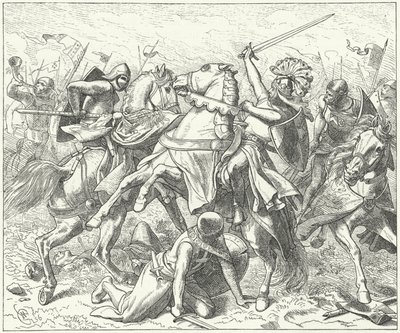 The rebel Duke Rudolf of Swabia mortally wounded at the Battle of the Elster by Wilhelm Camphausen