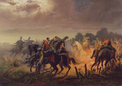 Night Alert, Hussar outpost in the Italian Campaign 1848-49, 1862 by Wilhelm Emele