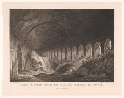 View in the Stables of Villa Maecenas in Tivoli by Wilhelm Friedrich Gmelin